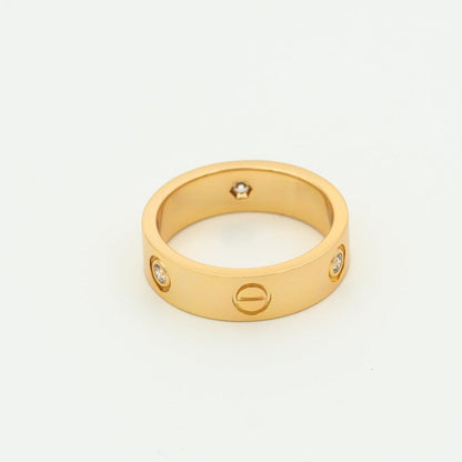 [GALE]LOVE RING 5.5MM 3 DIAMONDS PINK GOLD