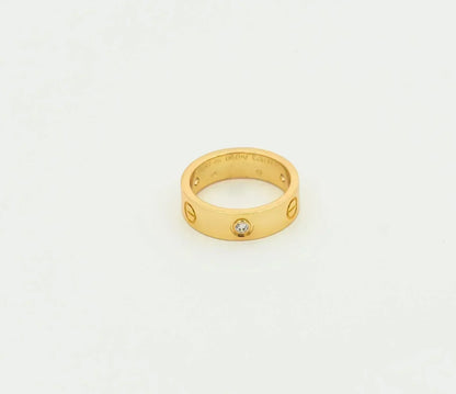 [GALE]LOVE RING 5.5MM 3 DIAMONDS GOLD