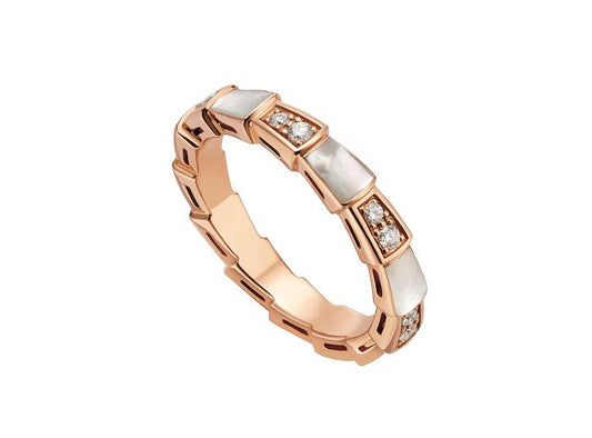 [GALE]SERPENTI RING PINK GOLD DIAMOND MOP 3MM
