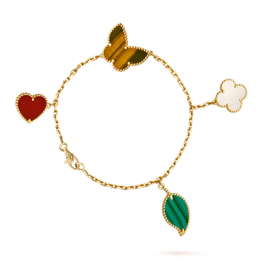 [GALE]LUCKY SPRING 5 MOTIF GOLD BRACELET