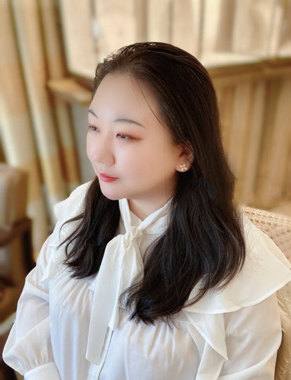 [GALE]STAR BLOSSOM STUD EARRINGS PINK GOLD DIAMONDS