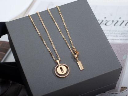 [GALE]LUCKY MOVE PM NECKLACE PINK GOLD DIAMOND