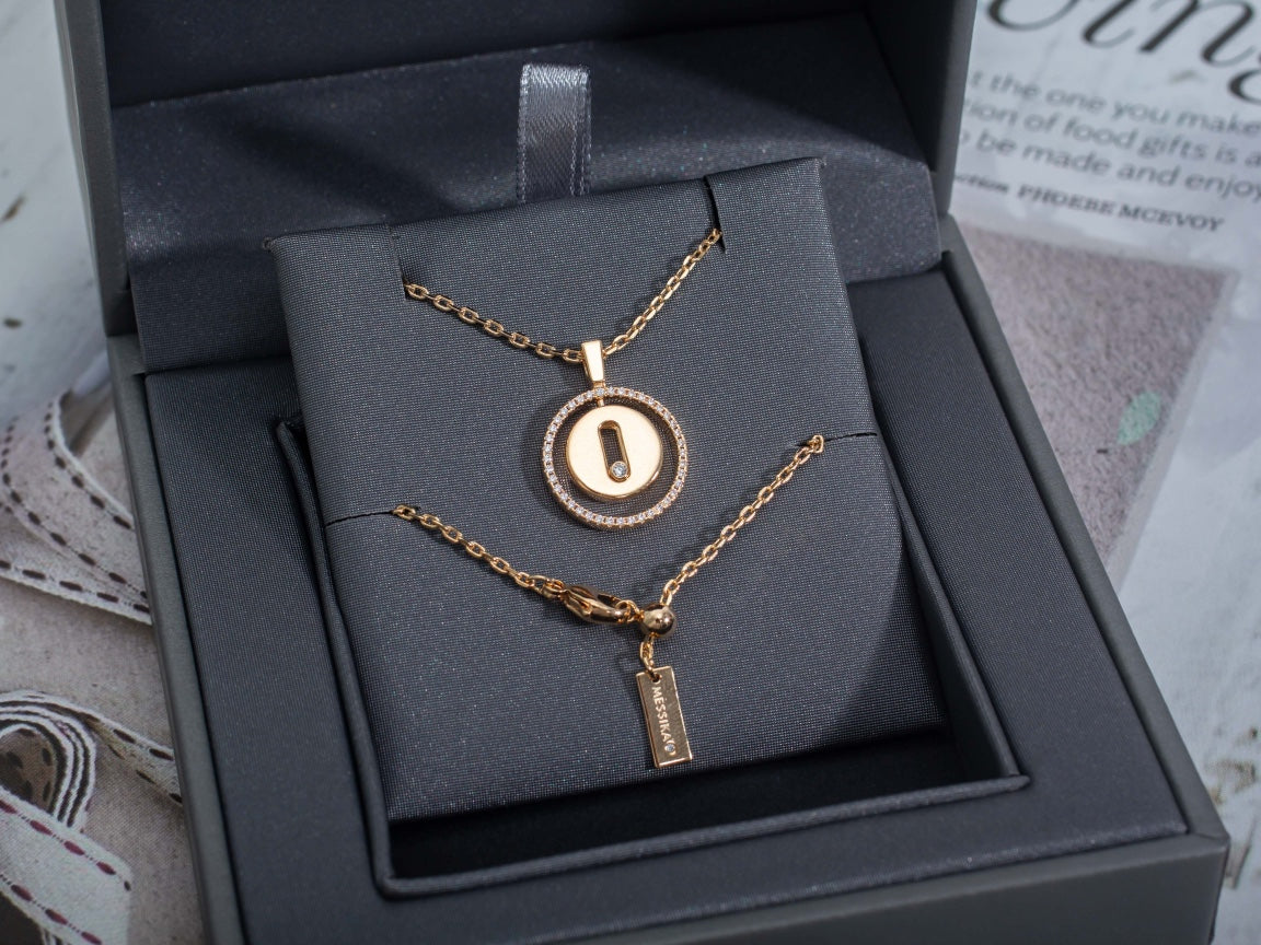 [GALE]LUCKY MOVE PM NECKLACE PINK GOLD DIAMOND