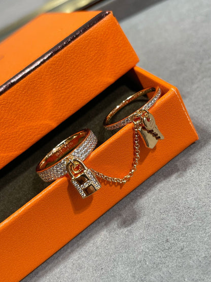 [GALE]HM KELLY CLOCHETTE DOUBLE RING IN  WITH DIAMONDS