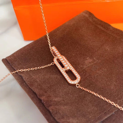 [GALE]HM NECKLACE PLATINUM ROSE GOLD DIAMOND