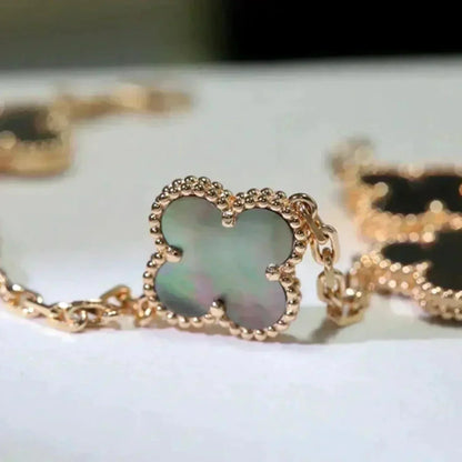 [GALE] CLOVER 5 MOTIF GRAY MOP BRACELET COLLECTION