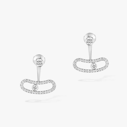 [GALE]MOVE UNO SILVER DIAMOND EARRINGS
