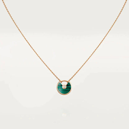 [GALE]AMULETTE ROSE GOLD MALACHITE NECKLACE