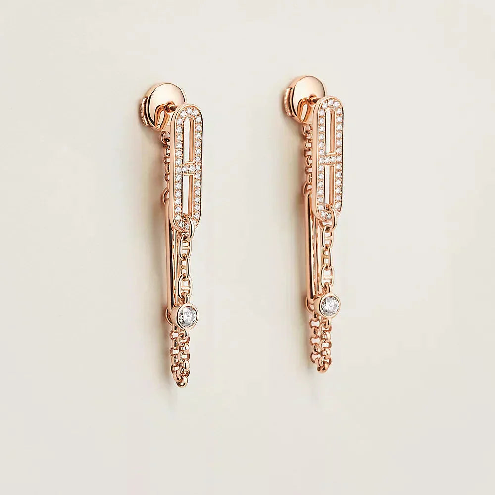 [GALE]CHAINE CHAOS DIAMOND DROP EARRINGS