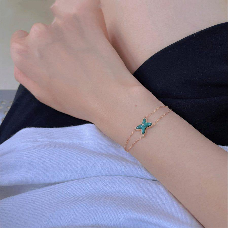 [GALE]JEUX BRACELET MALACHITE PINK GOLD 1 DIAMOND