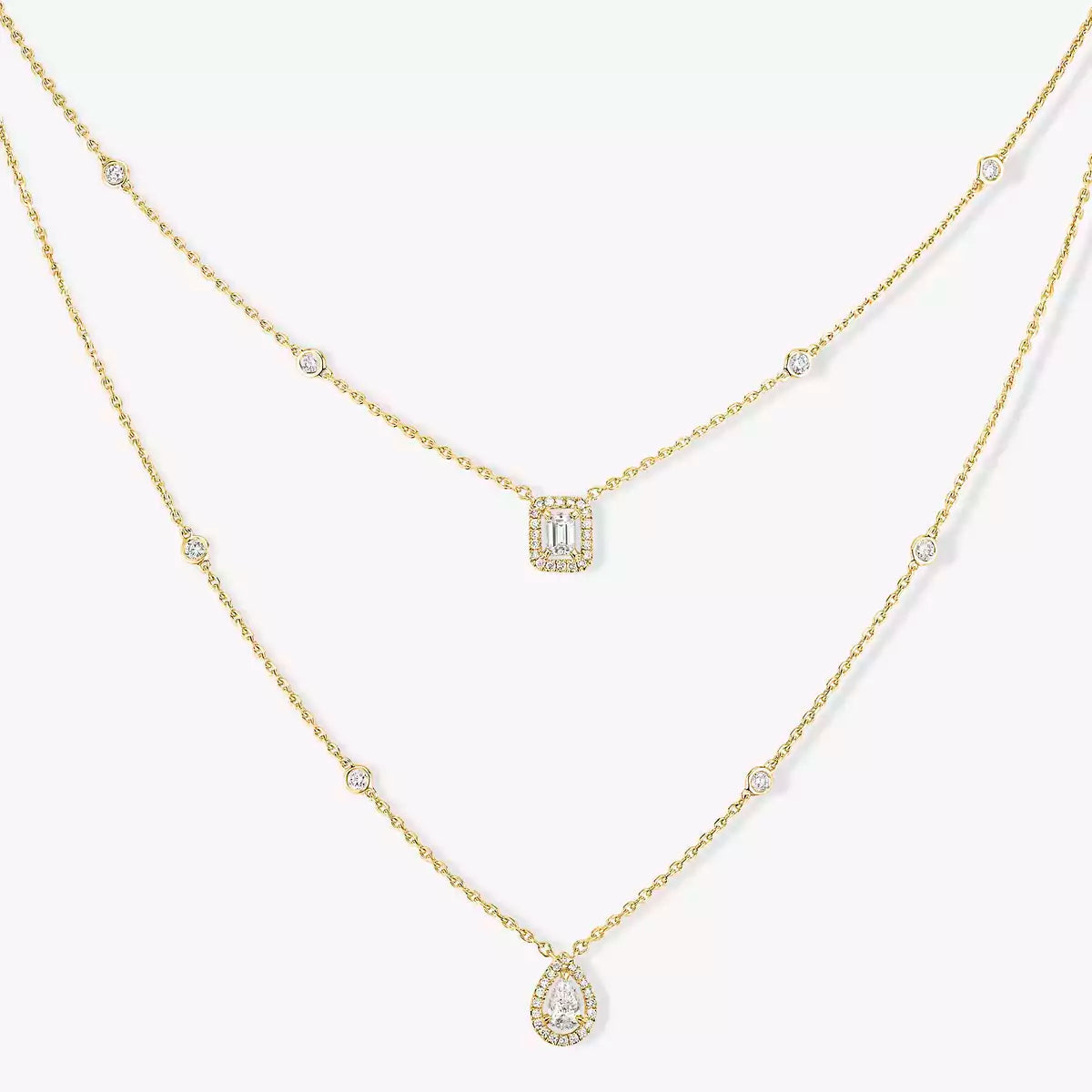 [GALE]Diamond Necklace My Twin 2 Rows