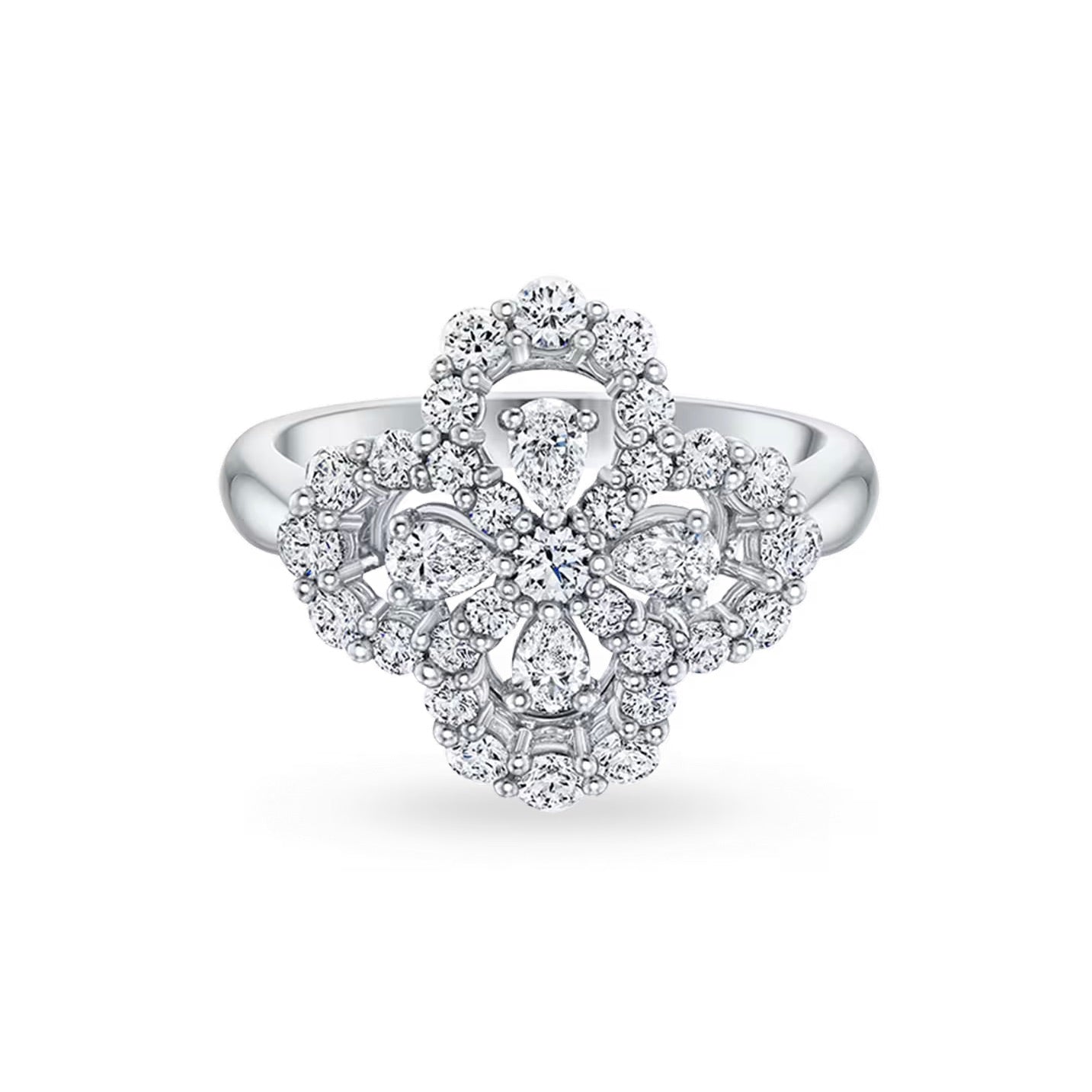[GALE]LOOP RING FULL MOTIF DIAMOND 16MM SILVE