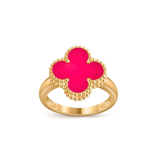 [GALE]NEW CLOVER PINK ENAMEL RINGS