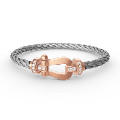 [GALE]FORCE LARGE HORSESHOE HALF DIAMOND BRACELET ROSE GOLD