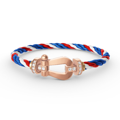 [GALE]FORCE LARGE HORSESHOE HALF DIAMOND BRACELET ROSE GOLD