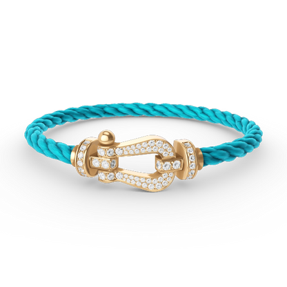 [GALE]FORCE LARGE HORSESHOE FULL DIAMOND BRACELET GOLD