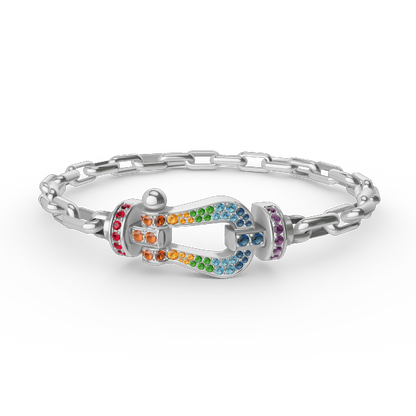 [GALE]FORCE LARGE HORSESHOE CLASP  METAL BRACELET