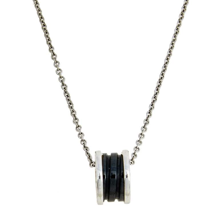 [GALE]ZERO 1 BLACK CERAMIC SILVER NECKLACE