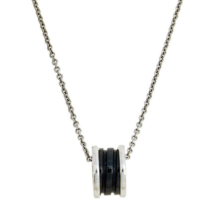 [GALE]ZERO 1 BLACK CERAMIC SILVER NECKLACE