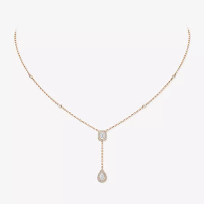 [GALE]Gold Diamond Tie Necklace