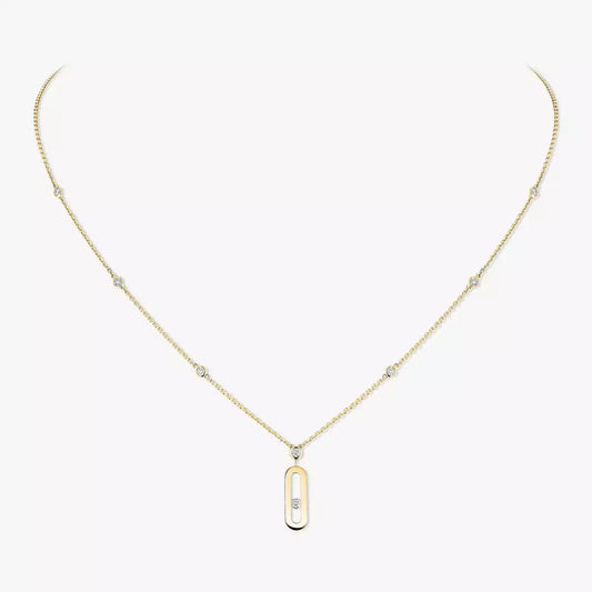 [GALE] Move Uno Gold Diamond Long Necklace