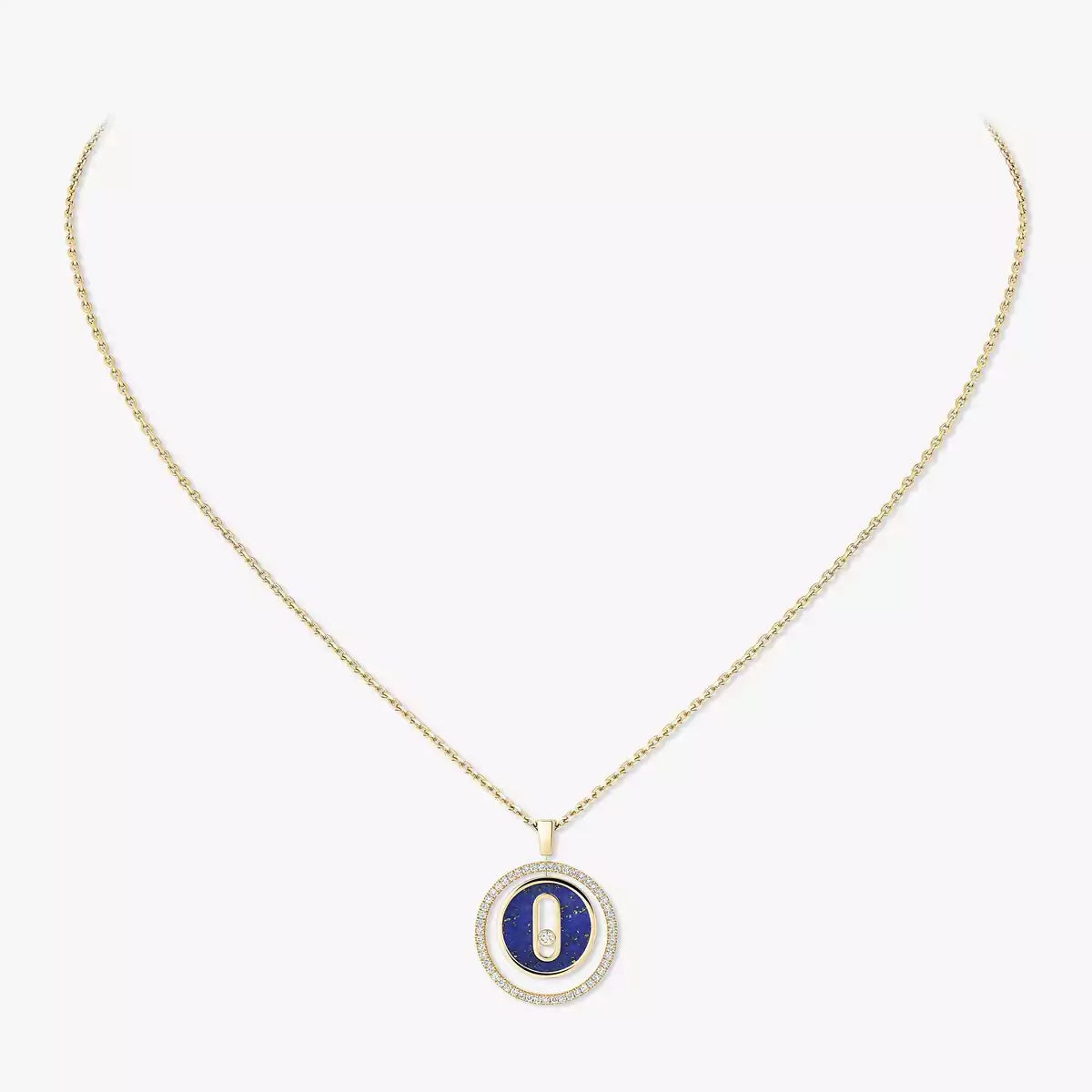 [GALE]Lucky Move Diamond Necklace in Rose Gold and White Mother-of-Pearl