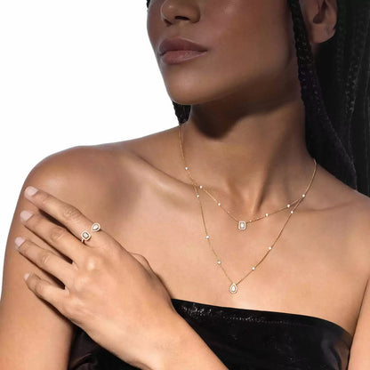 [GALE]Diamond Necklace My Twin 2 Rows