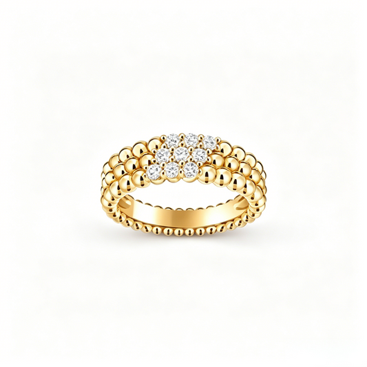 [GALE] THREE-ROW DIAMOND RING
