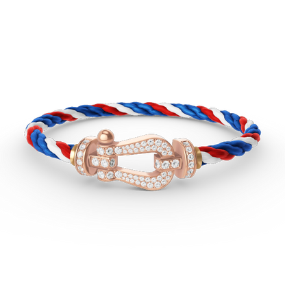 [GALE]FORCE LARGE HORSESHOE FULL DIAMOND BRACELET ROSE GOLD