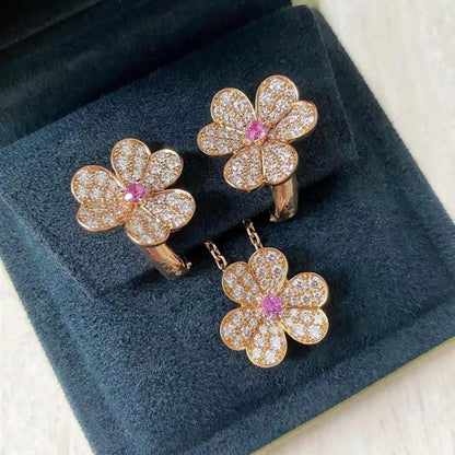 [GALE]FRIVOLE ROSE GOLD FLOWER DIAMOND NECKLACE