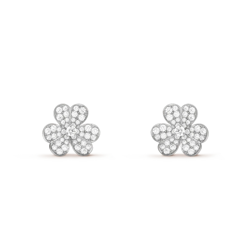 [GALE]FRIVOLE SILVER FLOWER DIAMOND EARRINGS
