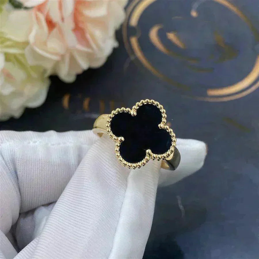 [GALE]CLOVER ONYX RING